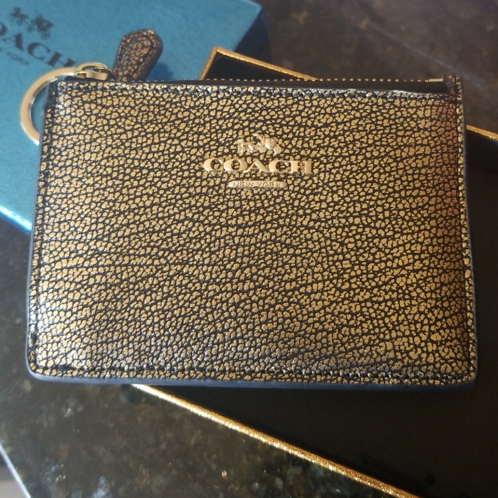 Gold coach card wallet